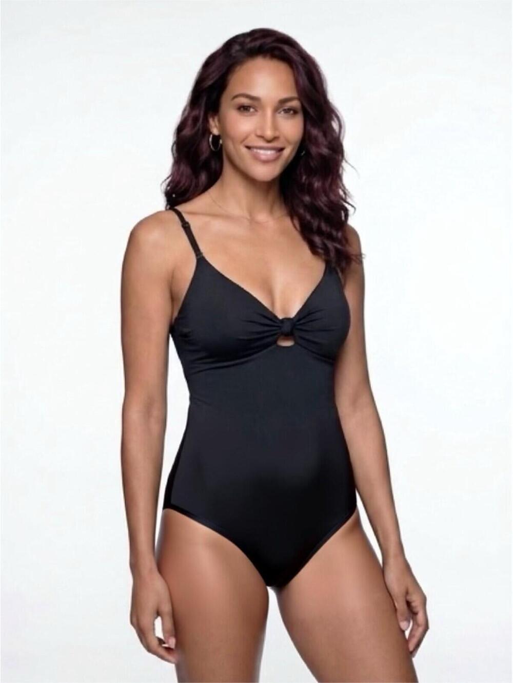 Andie NWT The Santorini One Piece XL Black Keyhole Cutout Flat Medium Support